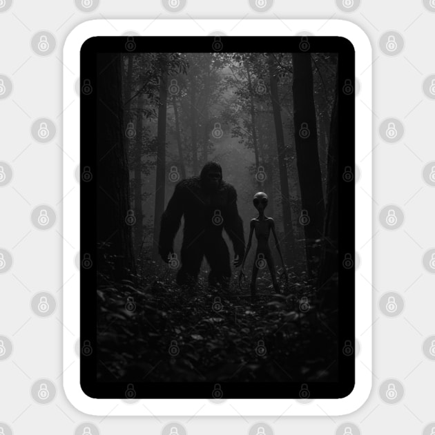 Alien and Bigfoot-Believe-6 Sticker by Megadorim